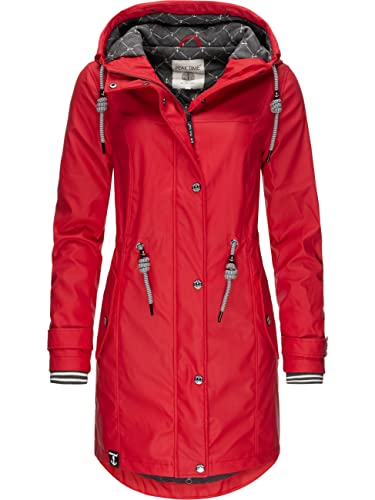 Peak Time Damen Regenjacke Regenmantel Jacke wasserdicht mit Kapuze L60042 Rot21 Gr. XL von Peak Time