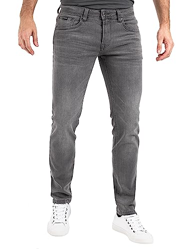 Peak Time Herren Jeans Slim Fit Hose mit elastischem Stretch Bund Mailand Light Grey Gr. 32W/32L von Peak Time