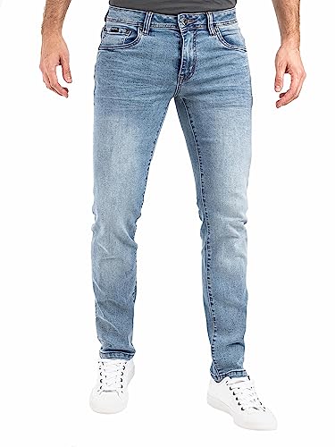 Peak Time Herren Jeans Slim Fit Hose mit elastischem Stretch Bund Mailand Light Blue Gr. 34W/34L von Peak Time
