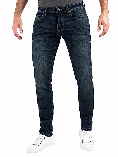 Peak Time Herren Jeans Slim Fit Hose mit elastischem Stretch Bund Mailand Dark Blue Gr. 31W/32L von Peak Time