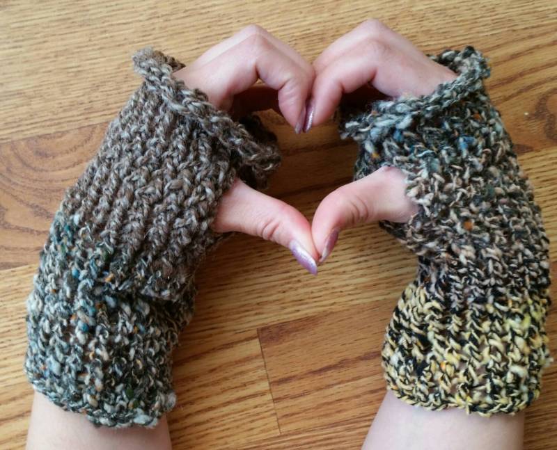 Fingerlose Handschuhe Klein/Mittel Kurz Ooak - Merinowolle, Huacaya Alpaka Und Shetlandwolle Mit Daumenloch Handgefärbte, Handgesponnene von PeaknitGallery