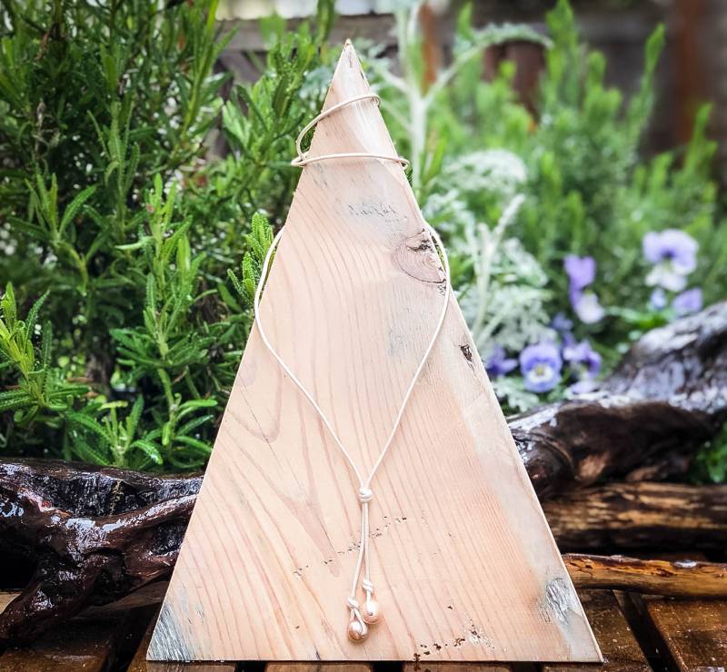 Echtes Leder Lariathalskette Mit Süßwasserperlen Brillante von PeaksandSwellsCo