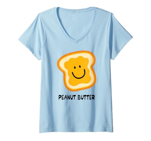 Damen Erdnussbutter PB & J Sandwich Costu für Paare T-Shirt mit V-Ausschnitt von Peanut Butter and Jelly Couples Costume