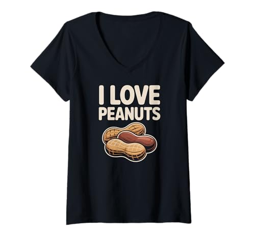 Damen Ich liebe Erdnüsse Fun Peanut Lovers T-Shirt mit V-Ausschnitt Damen Ich liebe Erdnüsse Fun Peanut Lovers T-Shirt mit V-Ausschnitt von Peanut Enthusiast Humor Lovers
