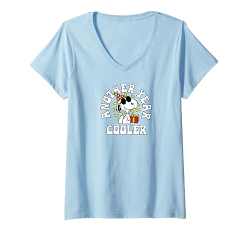 Damen Peanuts - Snoopy Birthday Another Year Cooler T-Shirt mit V-Ausschnitt von Peanuts