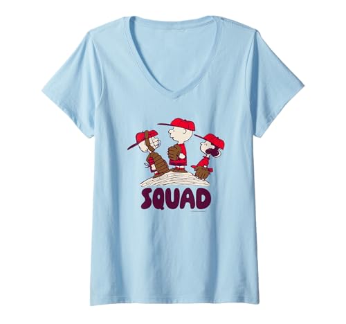 Damen Peanuts - Squad T-Shirt mit V-Ausschnitt von Peanuts