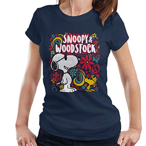 Peanuts 70s Floral Snoopy and Woodstock Women's T-Shirt von Peanuts