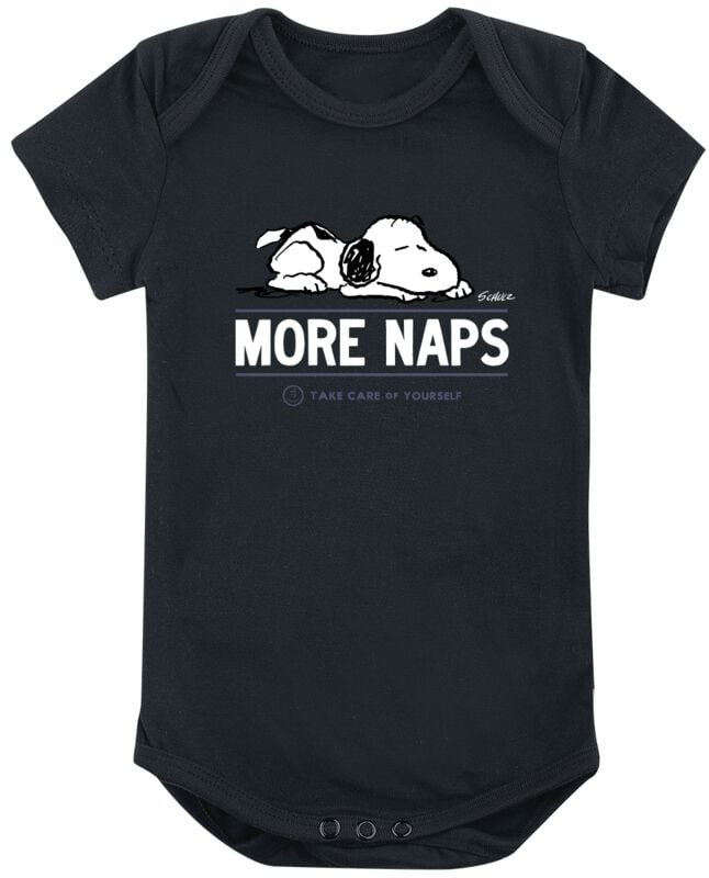 Peanuts Body für Neugeborene - Snoopy - More Naps - für Mädchen & Jungen - schwarz  - EMP exklusives Merchandise! von Peanuts