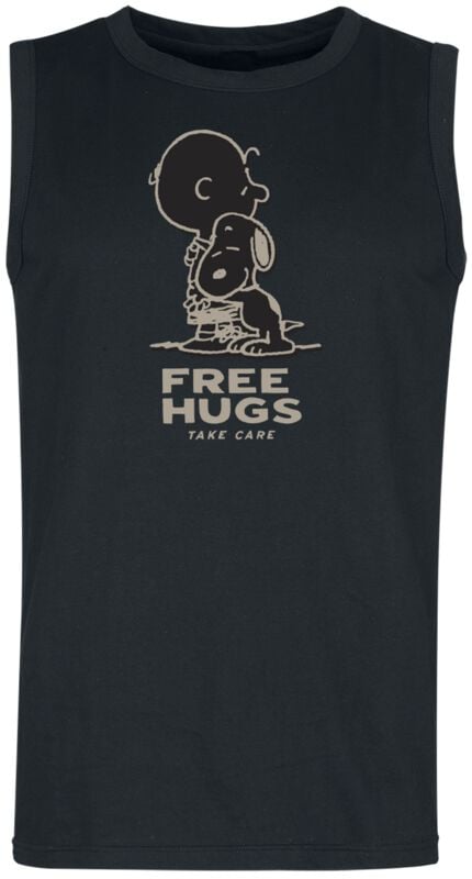 Peanuts Free Hugs Tank-Top schwarz in XXL von Peanuts