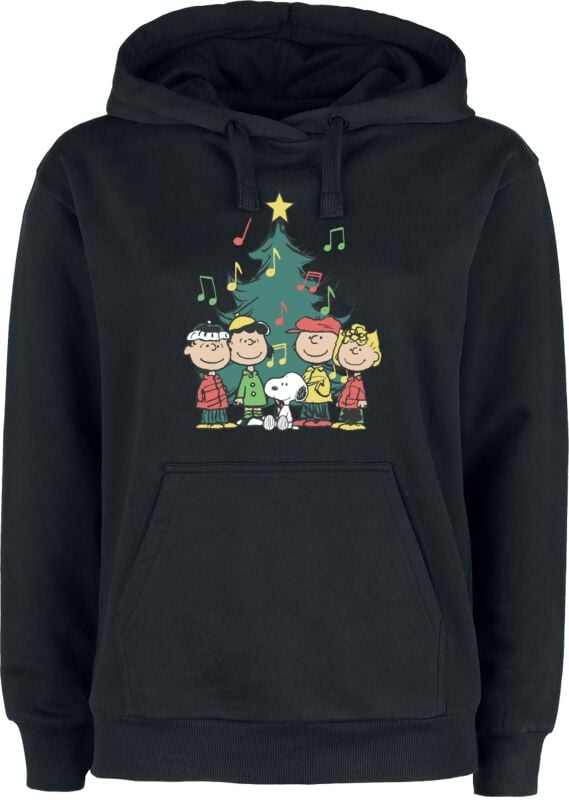 Peanuts Kapuzenpullover - Peanuts - Christmas Tree - S bis 3XL - für Damen - Größe S - schwarz  - EMP exklusives Merchandise! von Peanuts