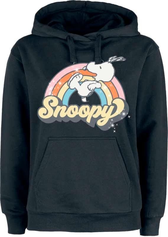 Peanuts Kapuzenpullover - Rainbow Snoopy - S bis XXL - für Damen - Größe XL - schwarz  - Lizenzierter Fanartikel von Peanuts