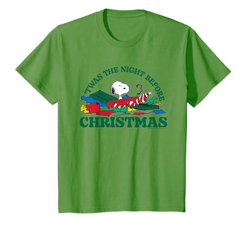 Peanuts Kinder Snoopy Xmas Night Before Kunstwerk Retro Beagle T-Shirt von Peanuts