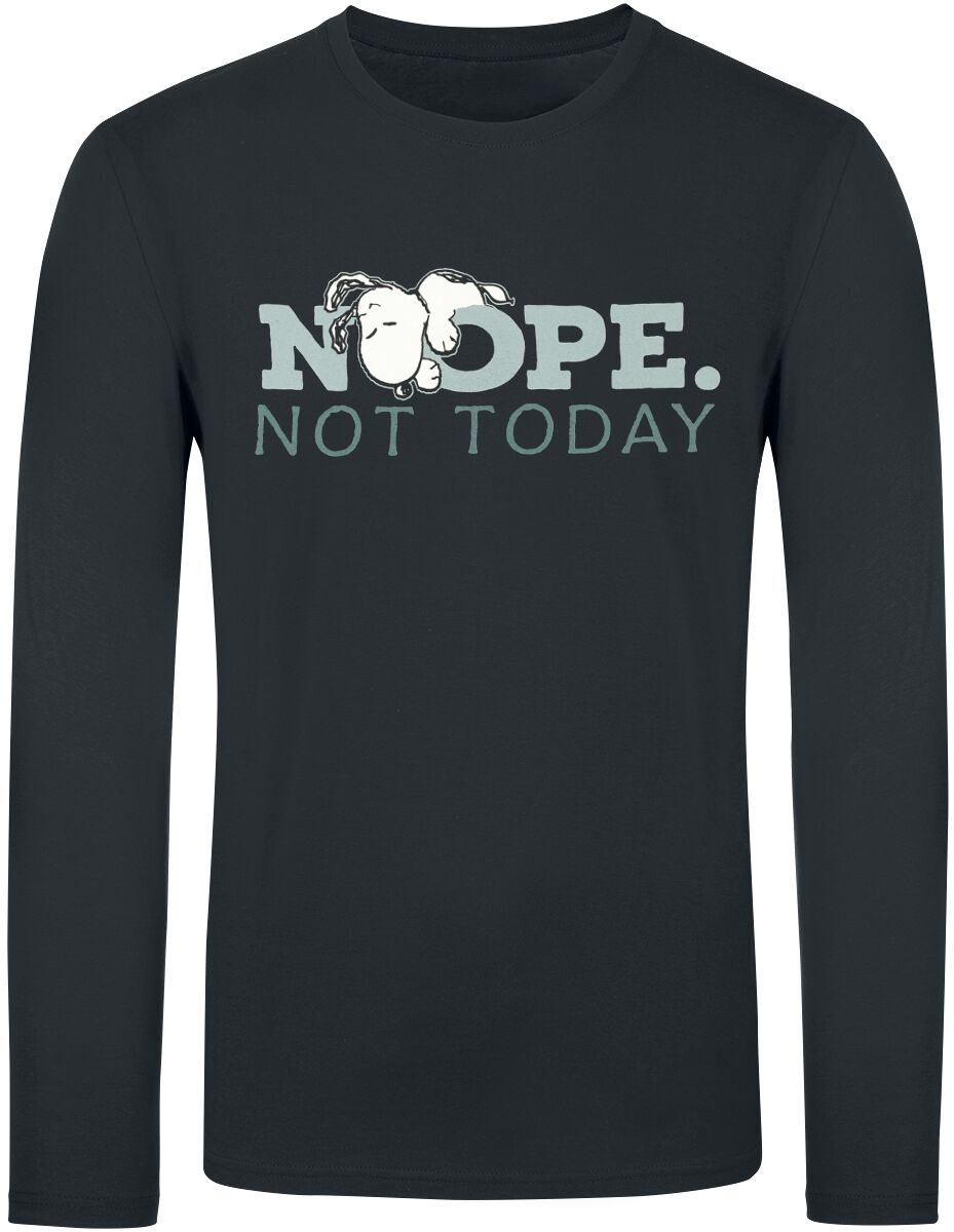 Peanuts Langarmshirt - Nope. Not Today - Snoopy - M bis 3XL - für Männer - Größe 3XL - schwarz  - Lizenzierter Fanartikel von Peanuts