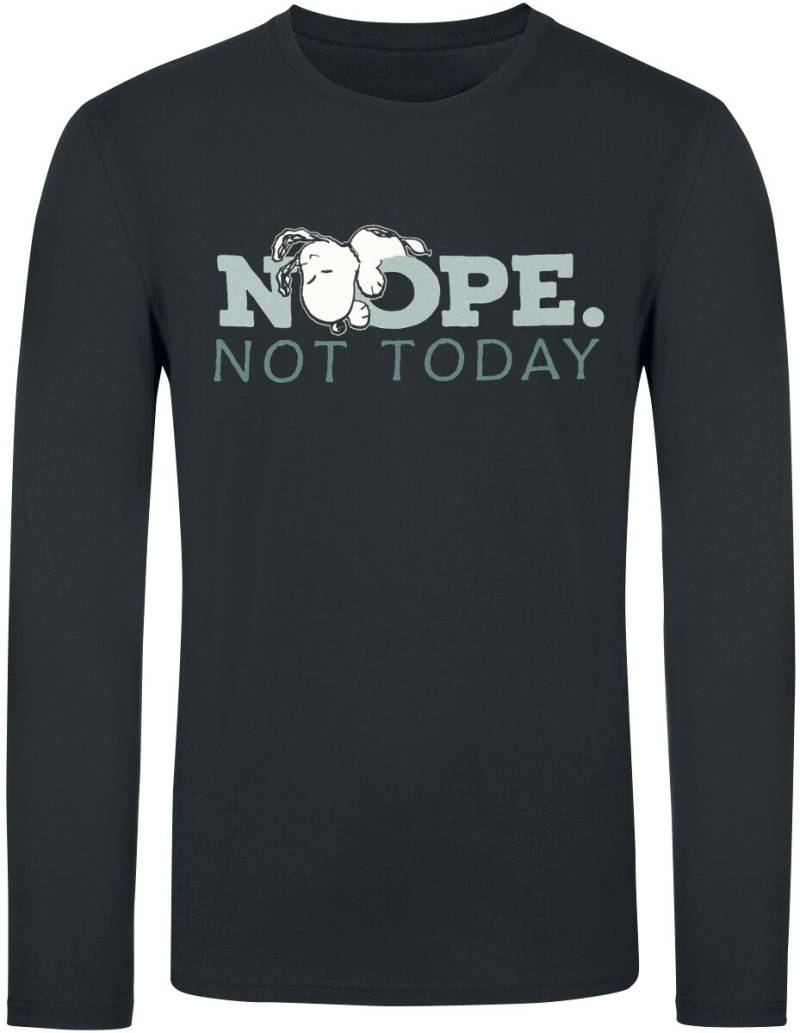 Peanuts Langarmshirt - Nope. Not Today - Snoopy - M bis 3XL - für Männer - Größe 3XL - schwarz  - Lizenzierter Fanartikel von Peanuts