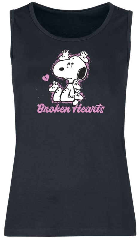Peanuts Snoopy - Broken Hearts Tank-Top schwarz in XXL von Peanuts