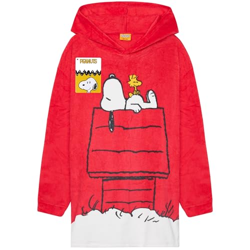 Peanuts Snoopy Hoodie Damen Oversize Plüsch Kuschelpullover Flauschige Decke mit Ärmeln und Kapuze Geschenke für Frauen Teenager von Peanuts
