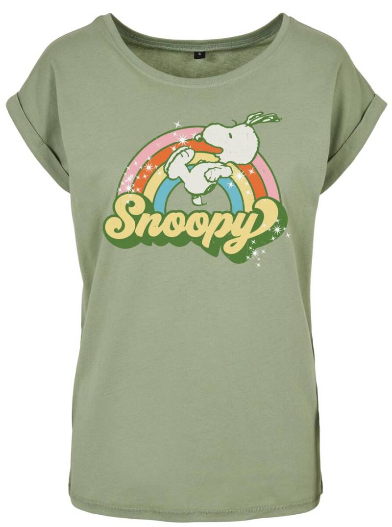 Peanuts Snoopy - Retro Rainbow T-Shirt grün in 3XL von Peanuts