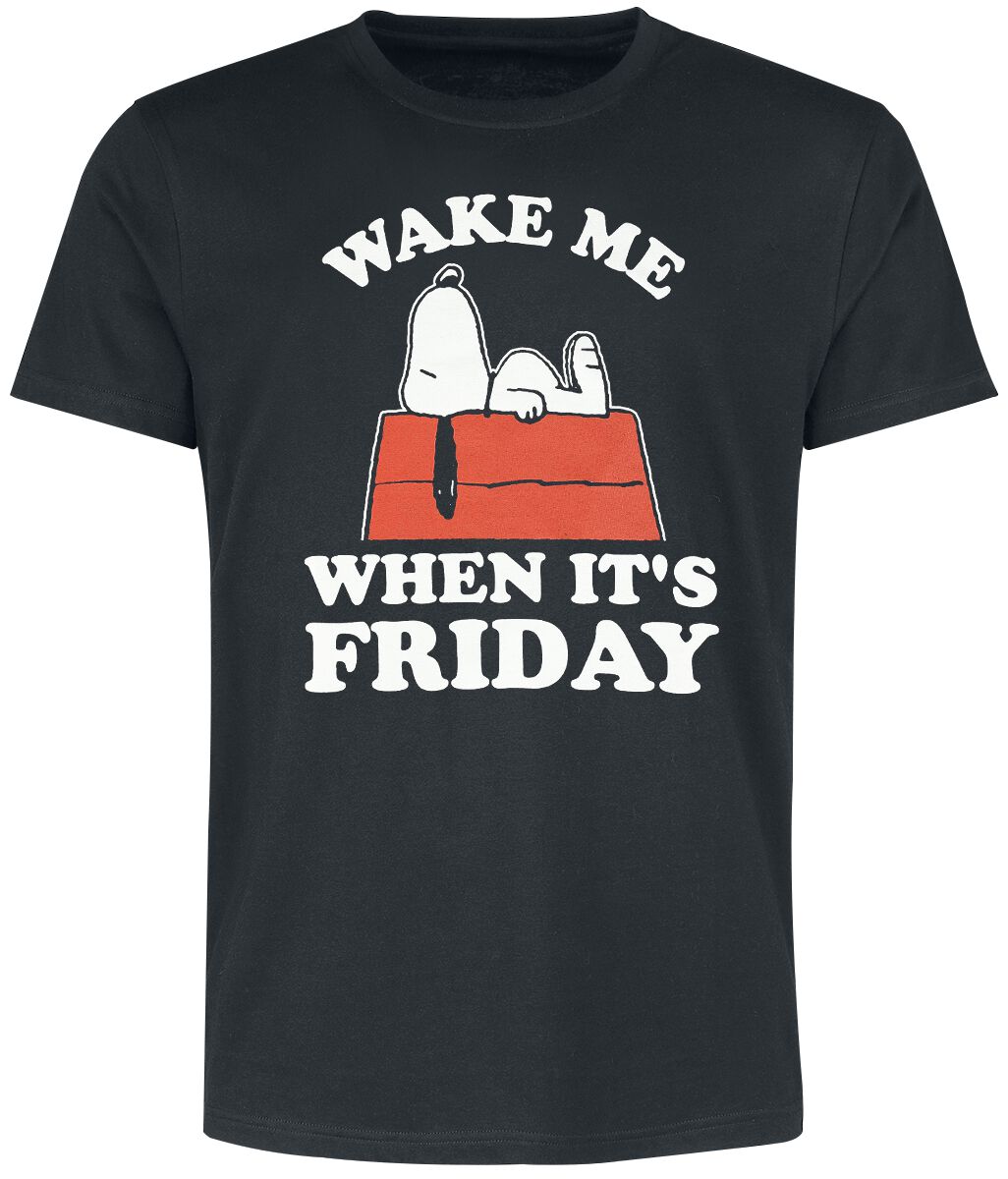 Peanuts Snoopy - Wake Me When It´s Friday T-Shirt schwarz in M von Peanuts