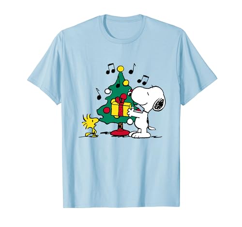 Peanuts Snoopy and Woodstock Feiertags-Weihnachtsbaum Herren Halbarm T-Shirt von Peanuts