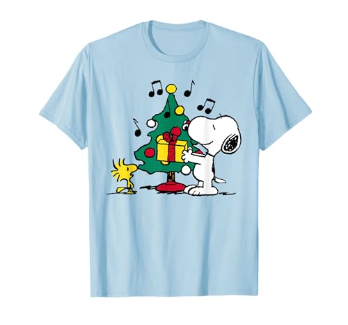 Peanuts Snoopy and Woodstock Feiertags-Weihnachtsbaum Herren Halbarm T-Shirt von Peanuts