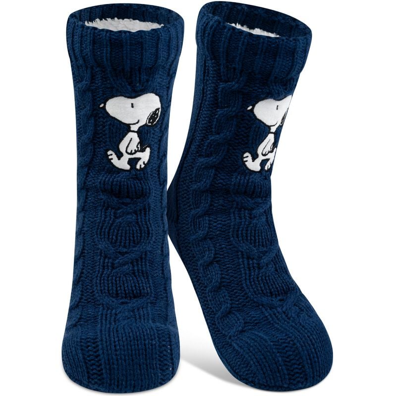 Peanuts Socken - Snoopy - Hüttensocken - one size - für Damen - Größe one size - dunkelblau  - Lizenzierter Fanartikel von Peanuts