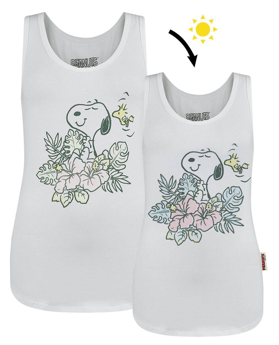 Peanuts Tank-Top - Snoopy - S bis XXL - für Damen - Größe L - weiß  - EMP exklusives Merchandise! von Peanuts