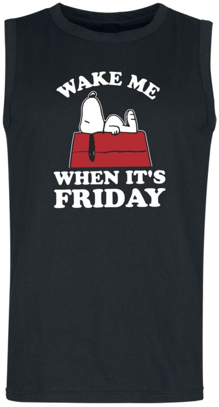 Peanuts Tank-Top - Snoopy - Wake Me When It´s Friday - S bis 3XL - für Männer - Größe M - schwarz  - EMP exklusives Merchandise! von Peanuts