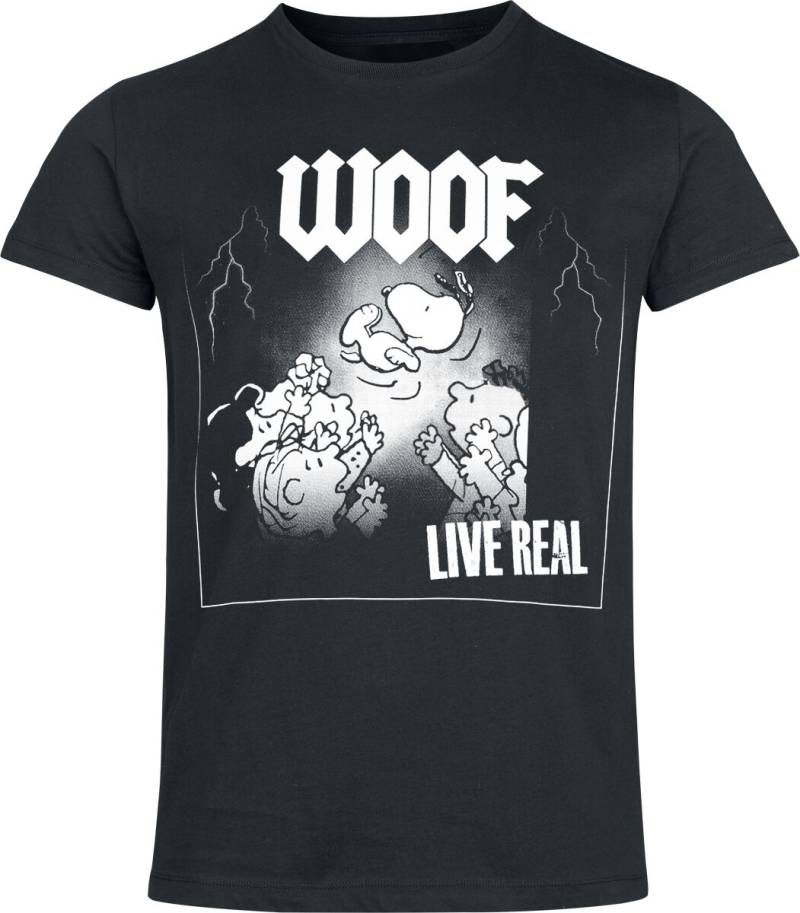 Peanuts Woof Live Real T-Shirt schwarz in S von Peanuts