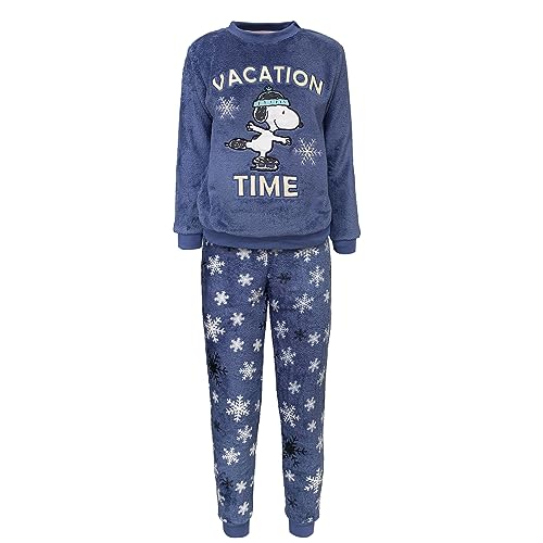 Snoopy Damen Schlafanzug Lang, blau, XS von Peanuts