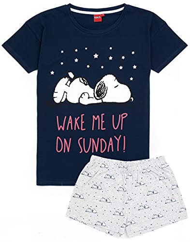 Snoopy Pyjamas Ladies Damen Top Long- oder Kurze Bottoms-Optionen Navy PJs XL von Peanuts