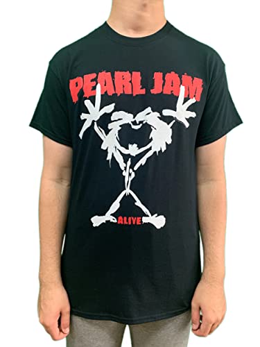 Pearl Jam Stickman Männer T-Shirt schwarz M 100% Baumwolle Band-Merch, Bands von Pearl Jam