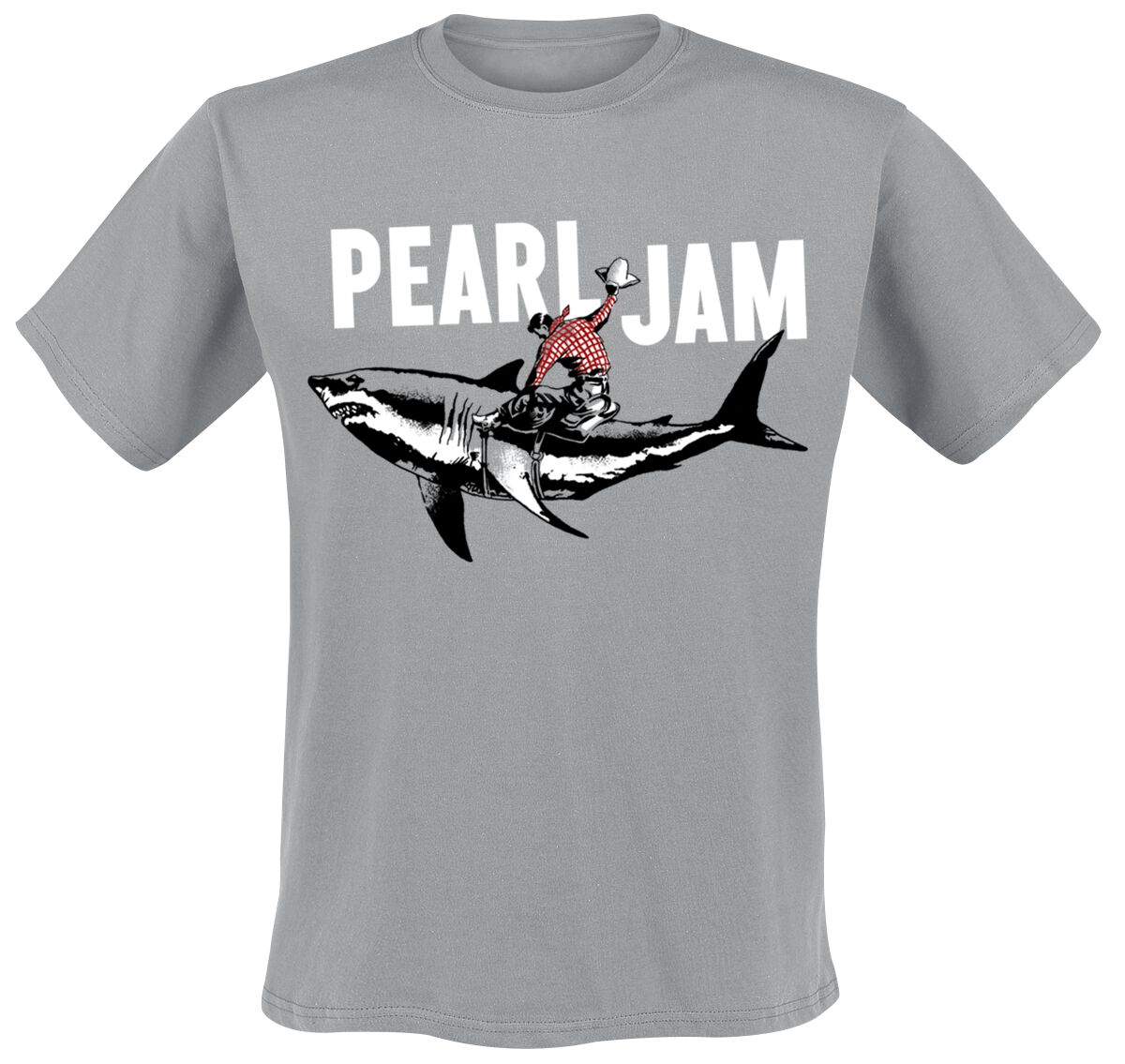 Pearl Jam T-Shirt - Shark Cowboy - S bis XXL - für Männer - Größe S - grau  - Lizenziertes Merchandise! von Pearl Jam