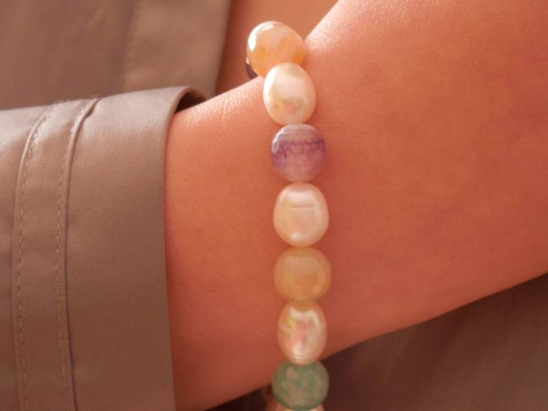 Perlen Armband-Energie-Steine-Edelstein-Perlen-Schmuck Chakra-Armband Achat-Perlen Armband-Armband-Chakra-Chakra Steine-Energie Armband, Bre2 von PearlDazzle