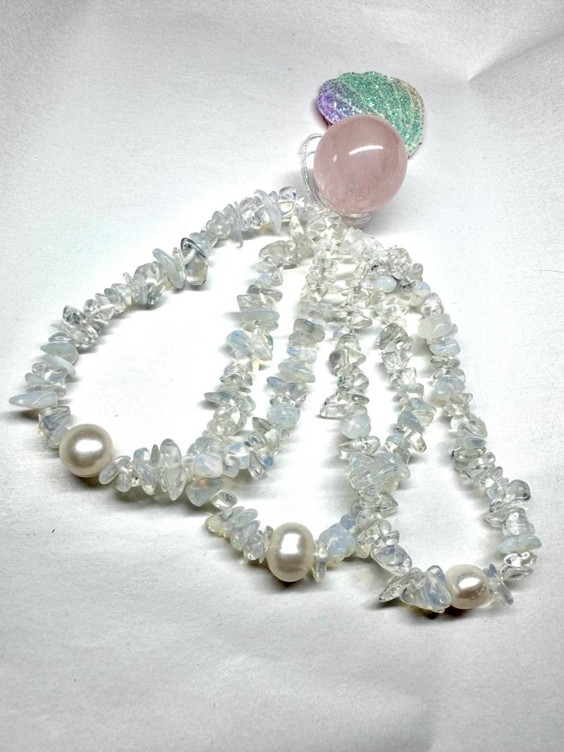 Armband Aus Opal-steinen Mit Einer Echten Süßwasserperle von PearlEntchantment