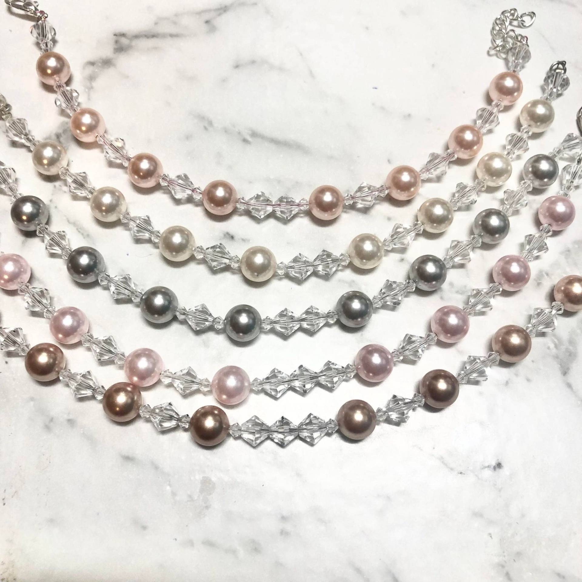 Swarovski-Perlen Armband Perlen-Armband Swarovski-Kristall-Armband Perlen Und Swarovski-Perlen Armband Perlen-Armband Swarovski-Kristall-Armband Perlen Und von PearlMeetsCrystal