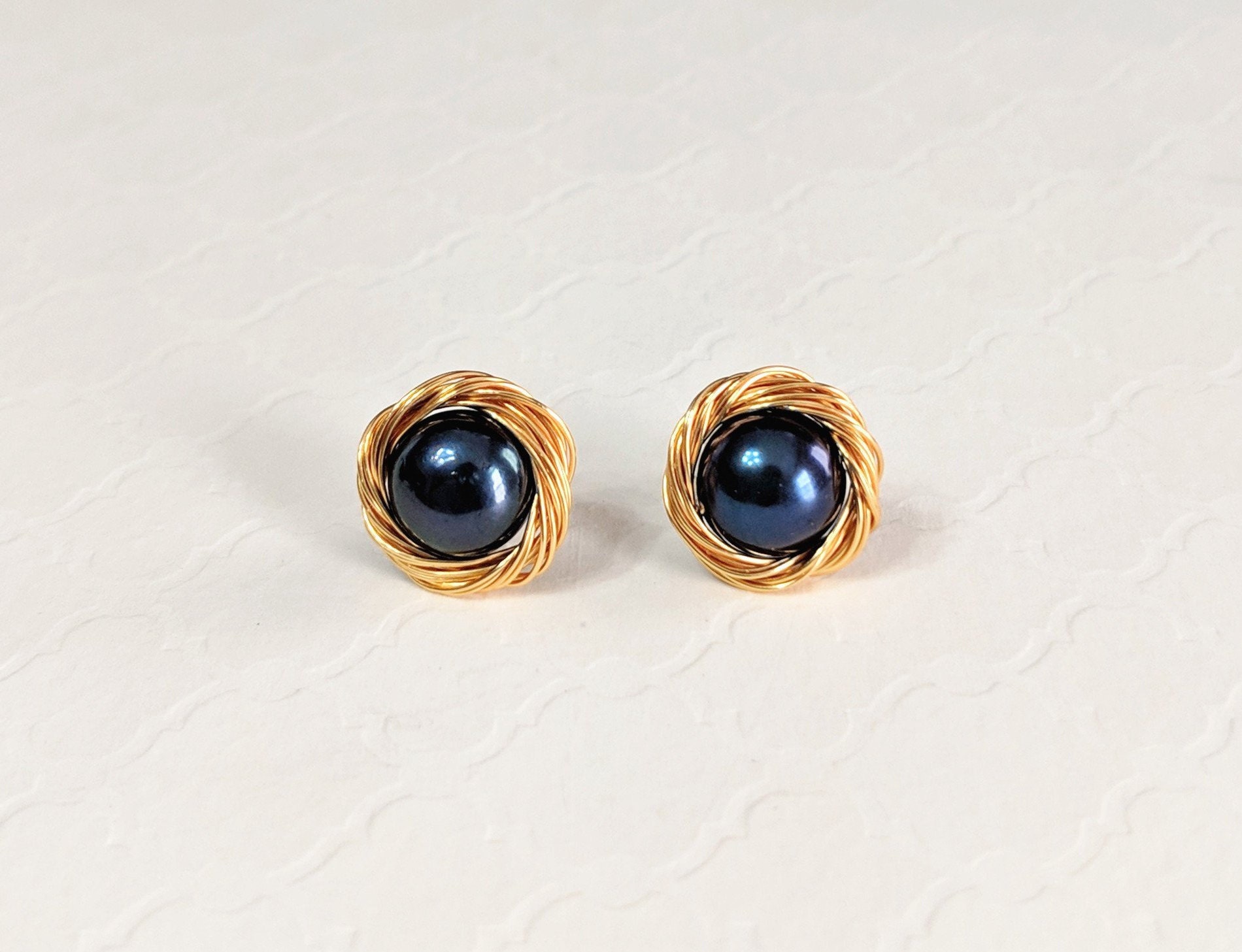 14K Gold Filled Perlen Ohrstecker Aaa Süsswasserperle | 9 Mm von PearlSelect