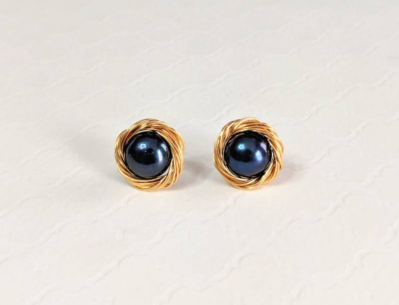 14K Gold Filled Perlen Ohrstecker Aaa Süsswasserperle | 9 Mm von PearlSelect