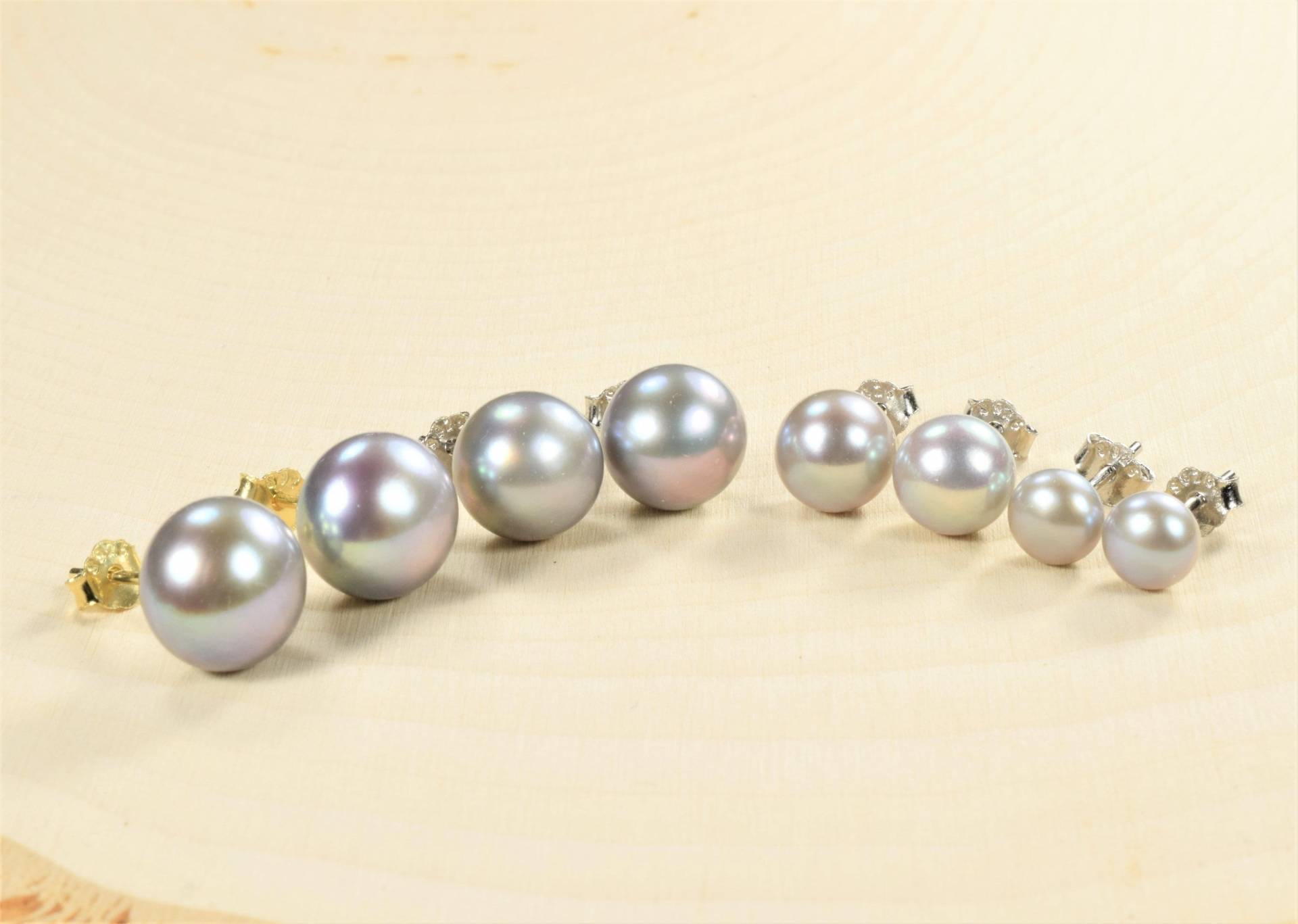 Graue Süsswasserperlen Ohrstecker Sterling Silber Ohrstecker von PearlSelect