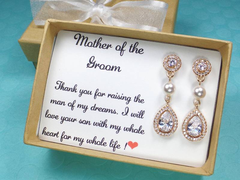 Mutter Der Braut Geschenk, Mutter Des Bräutigams Ohrringe, Mutter Halskette, Hochzeitsschmuck von PearlSelect
