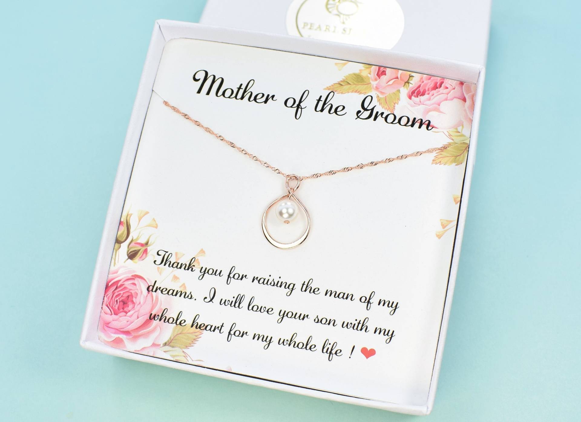 Mutter Des Bräutigams Halskette Sterling Silber Infinity, Swarovski Perle von PearlSelect