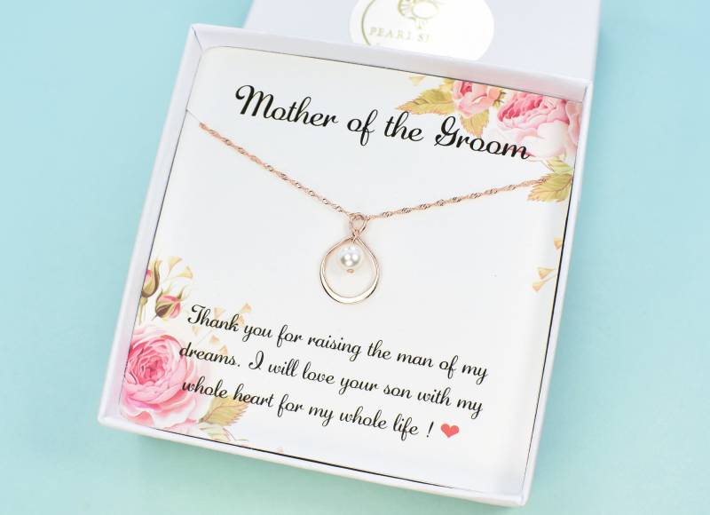 Mutter Des Bräutigams Halskette Sterling Silber Infinity, Swarovski Perle von PearlSelect