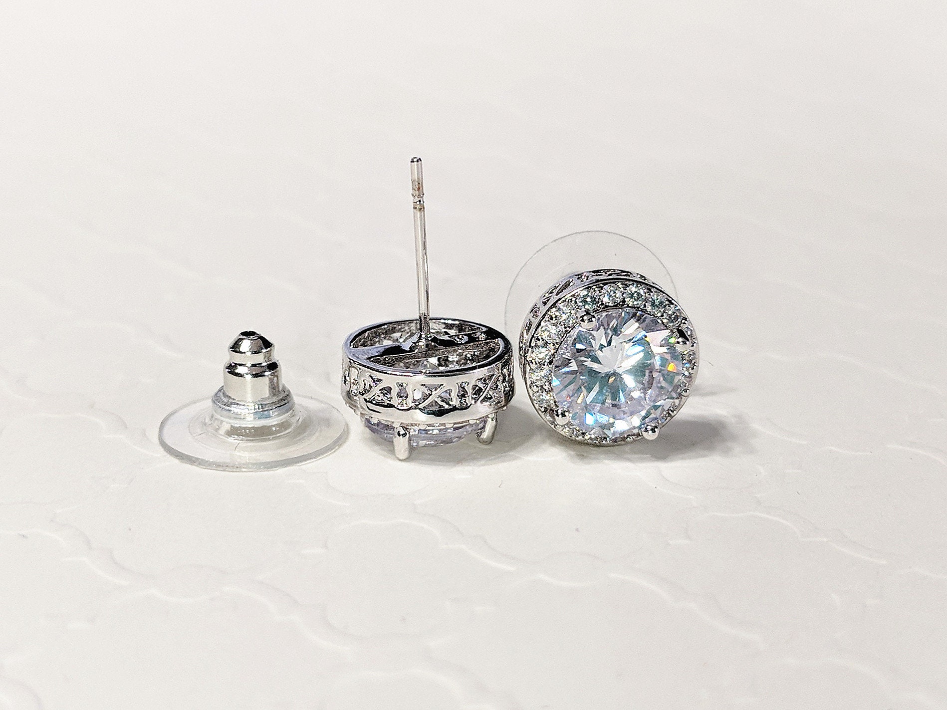 Rose Gold Brautjungfer Ohrringe Personalisierte Geschenk, Zirkonia Ohrringe, Vorschlag Hochzeit Unendlichkeit Herz von PearlSelect