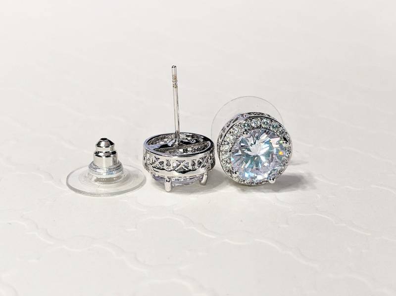 Rose Gold Brautjungfer Ohrringe Personalisierte Geschenk, Zirkonia Ohrringe, Vorschlag Hochzeit Unendlichkeit Herz von PearlSelect