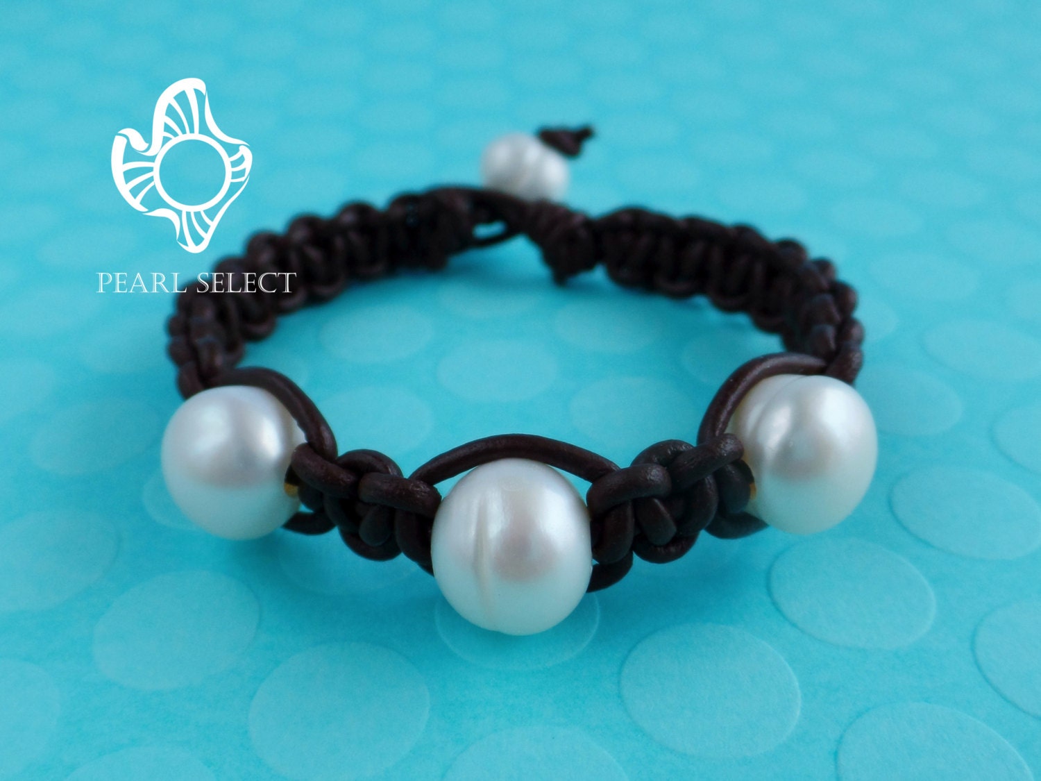 Süßwasserperlen Lederarmband Verstellbares Geflochtenes Design von PearlSelect