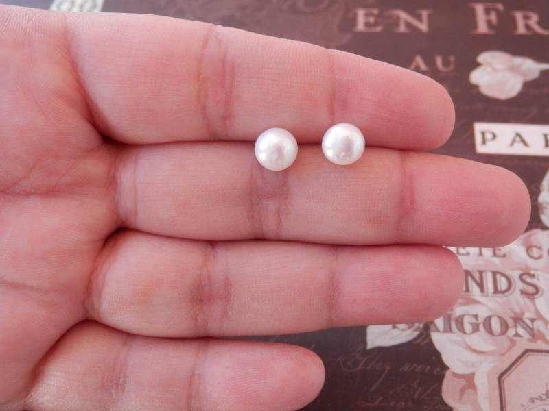 Brautjungfern Geschenk, Weiße Perlen Schmuck, Ohrringe, Silber Ohrstecker, Perlenclip Ohrstecker Gold Ohrringe von PearlTales