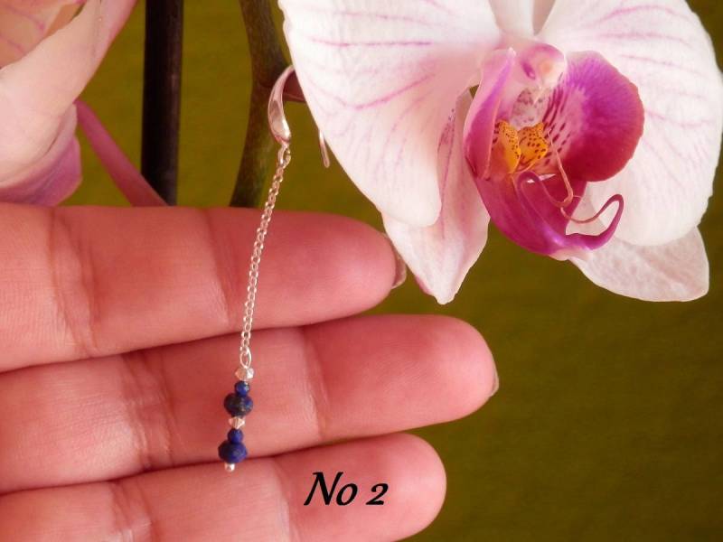 Klee Ohrringe Blau Lapis Lazuli Schmuck Blauen Stud Lange Lapislazuli Kette Nec von PearlTales