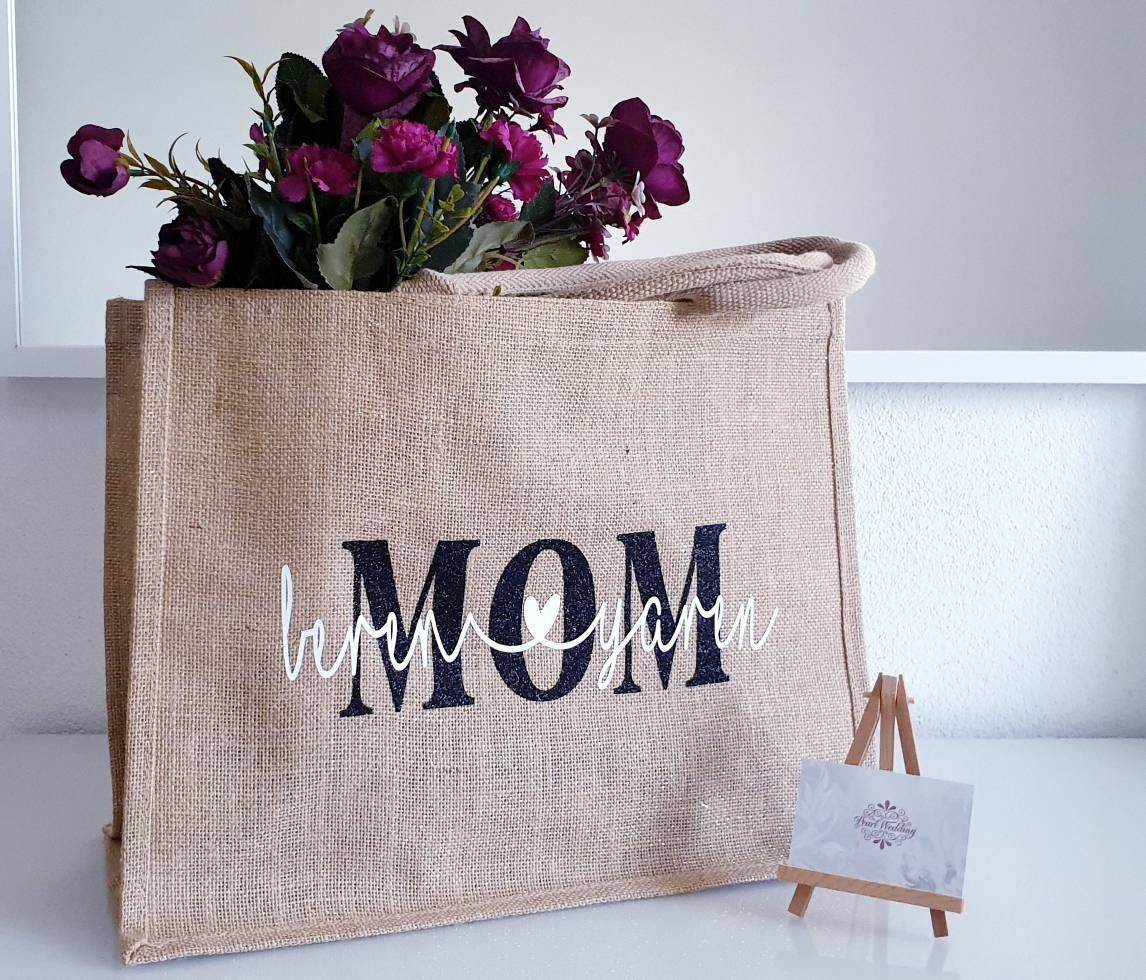 Personalisierte Jute-Tasche | Mom Jute Momtasche Tasche Bag Oma Bride Braut Wedding von PearlWeddingBirinci