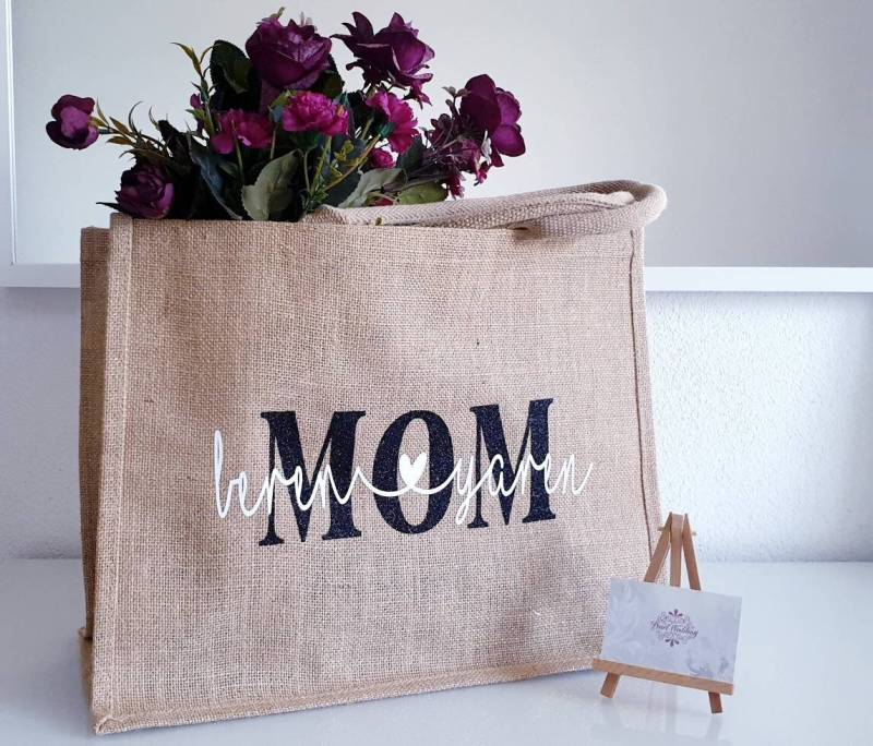 Personalisierte Jute-Tasche | Mom Jute Momtasche Tasche Bag Oma Bride Braut Wedding von PearlWeddingBirinci
