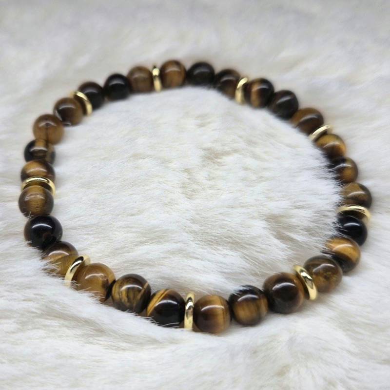 Perlenarmband Tigerauge/Naturstein 6mm Handmade von PearlieVonNatalie