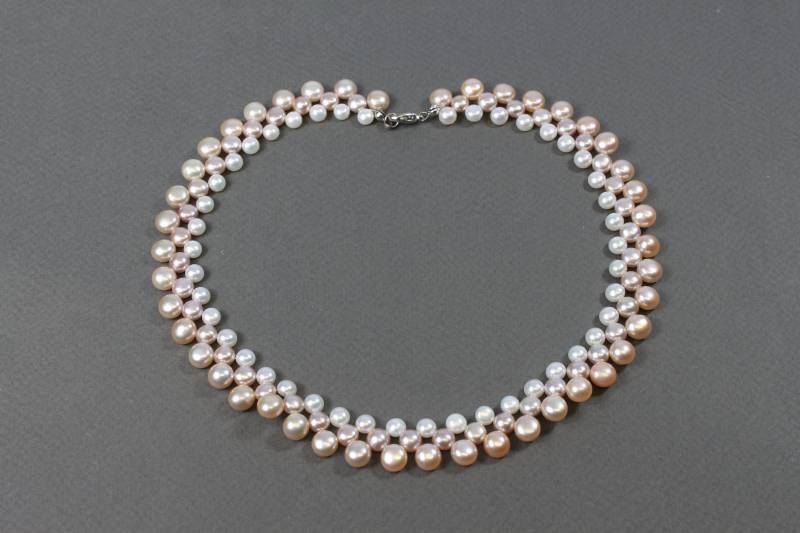 Florale Dreireihige Süßwasserperlen Halskette Multi-strang Perlen Braut Hochzeit Schmuck Pfau Schwarze von Pearlland88